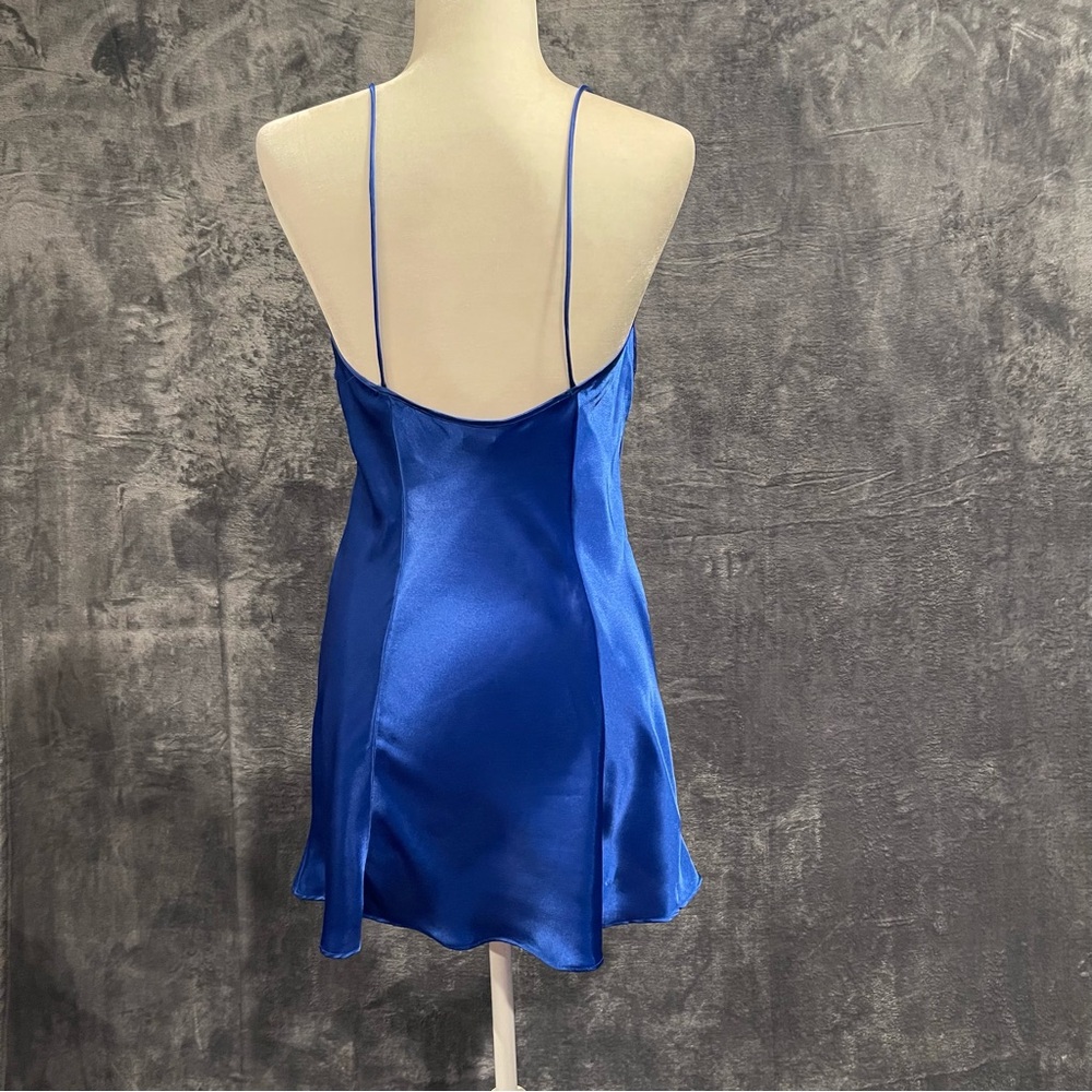 Partners Mervyns Blue Women's Size Medium Satin Sleepwear Set Camisole & Robe - Picture 4 of 16